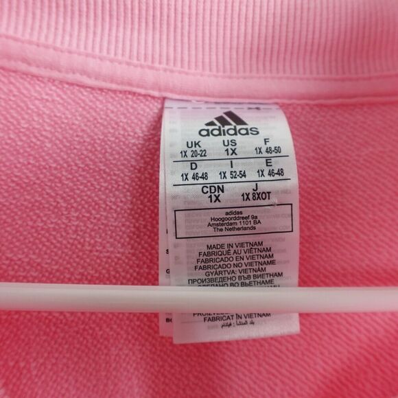 Adidas Womens Pink Pull Over Mock Neck Sweatshirt Quarter Zip Size 1X - Picture 9 of 11